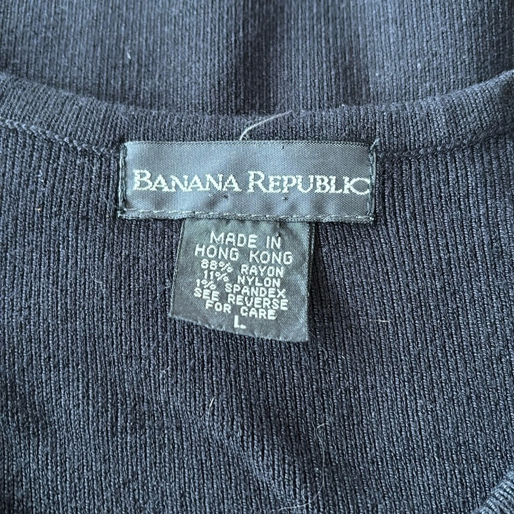 Banana Republic Sleeveless Sweater Dress Women’s Black Crewneck Stretch Size L - Picture 2 of 6